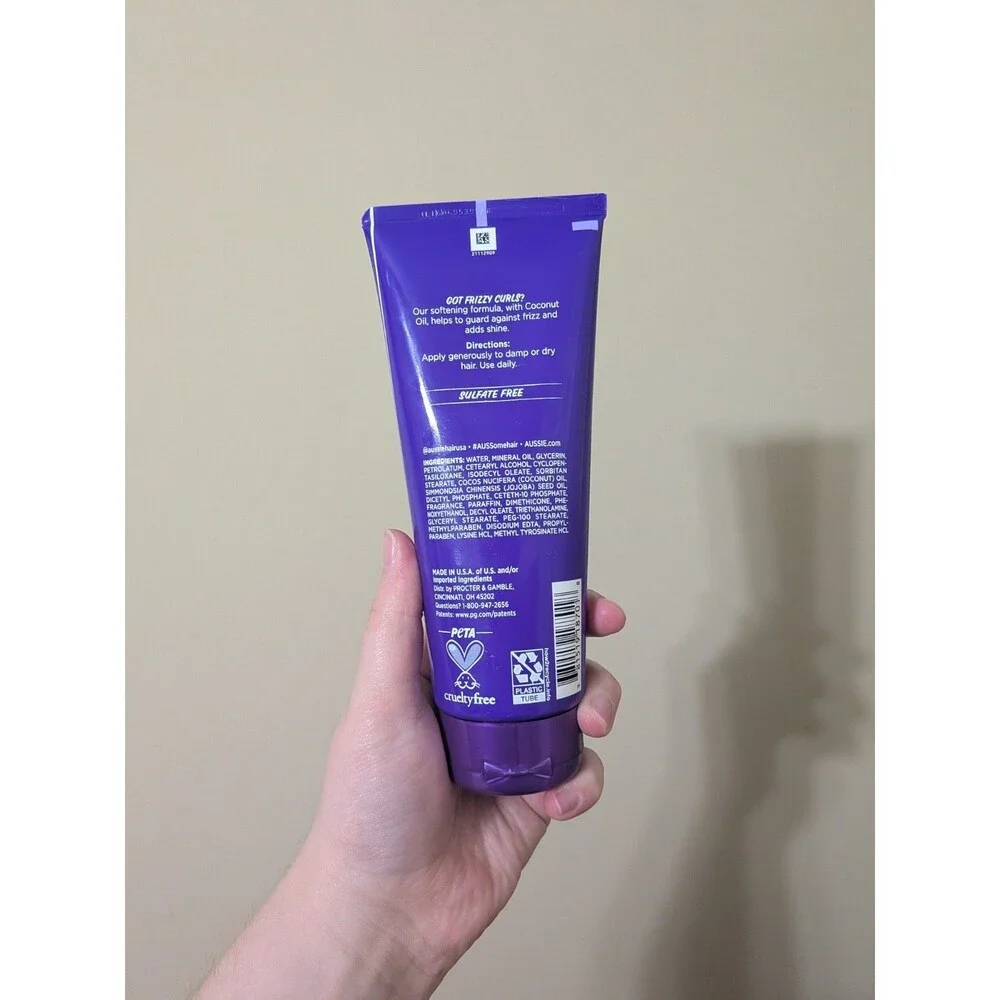 Aussie Miracle Curls Frizz Taming Curl Cream, for Curly Hair 6.8 fl oz, Curly